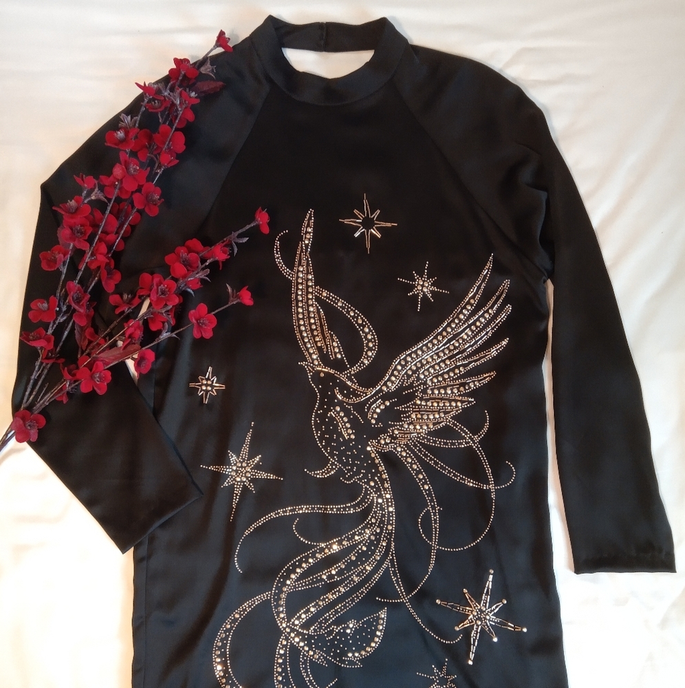 Beaded Embellished Black Dress